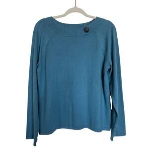 Pendleton | Size L Silk & Cashmere Blend Sweater Teal Blue